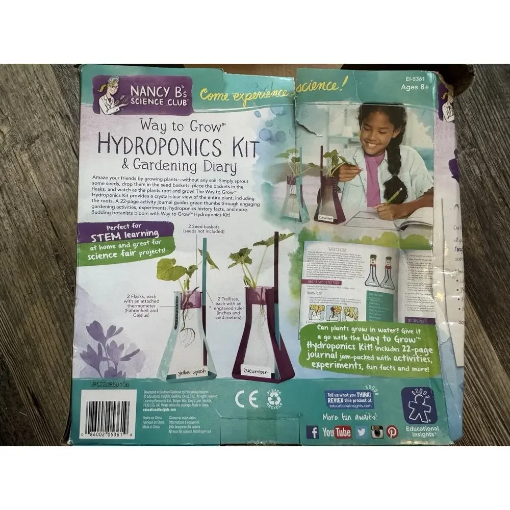 Way To Grow Hydroponics Kit and Gardening Diary Nancy B's Science Club Open Box